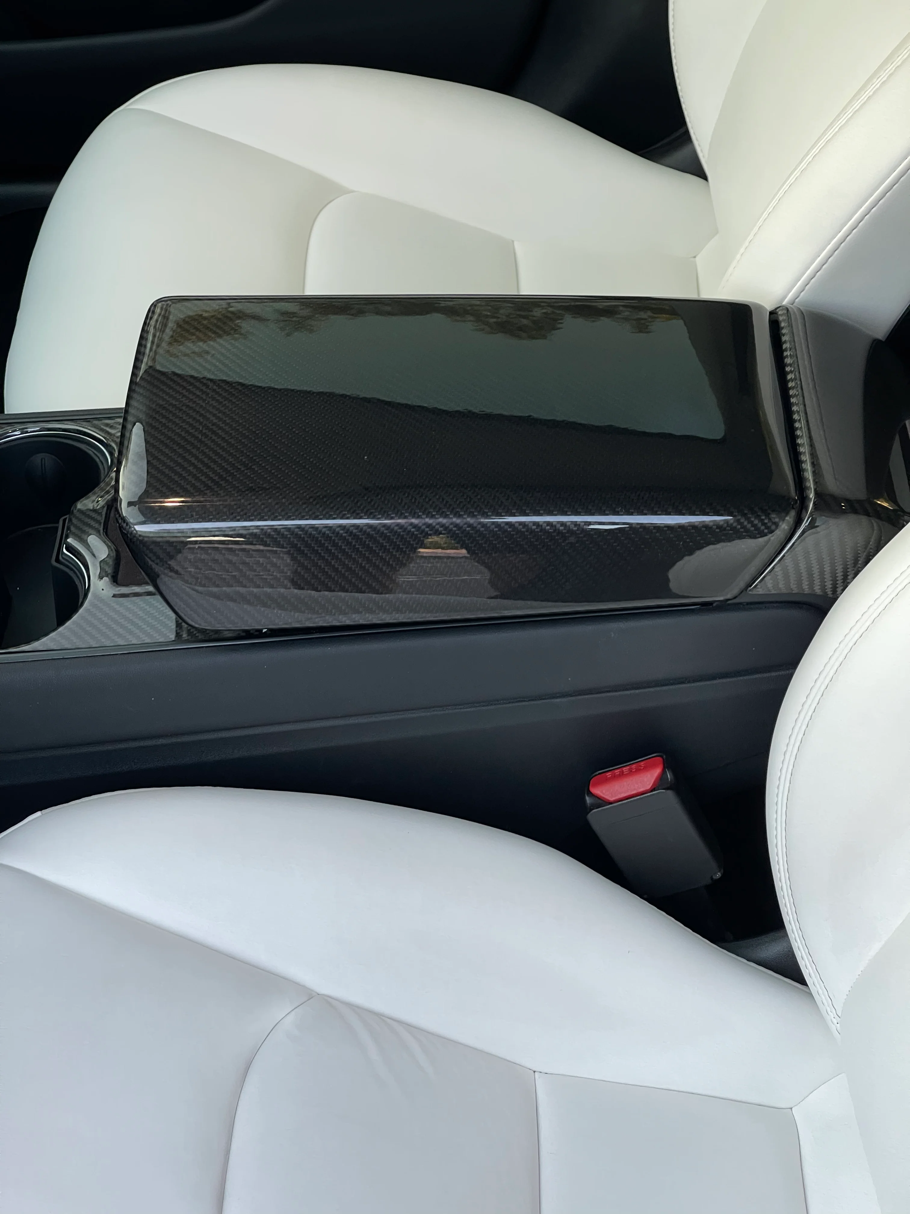 Model 3 & Y Armrest Overlay - Real Molded Carbon Fiber - Image 8