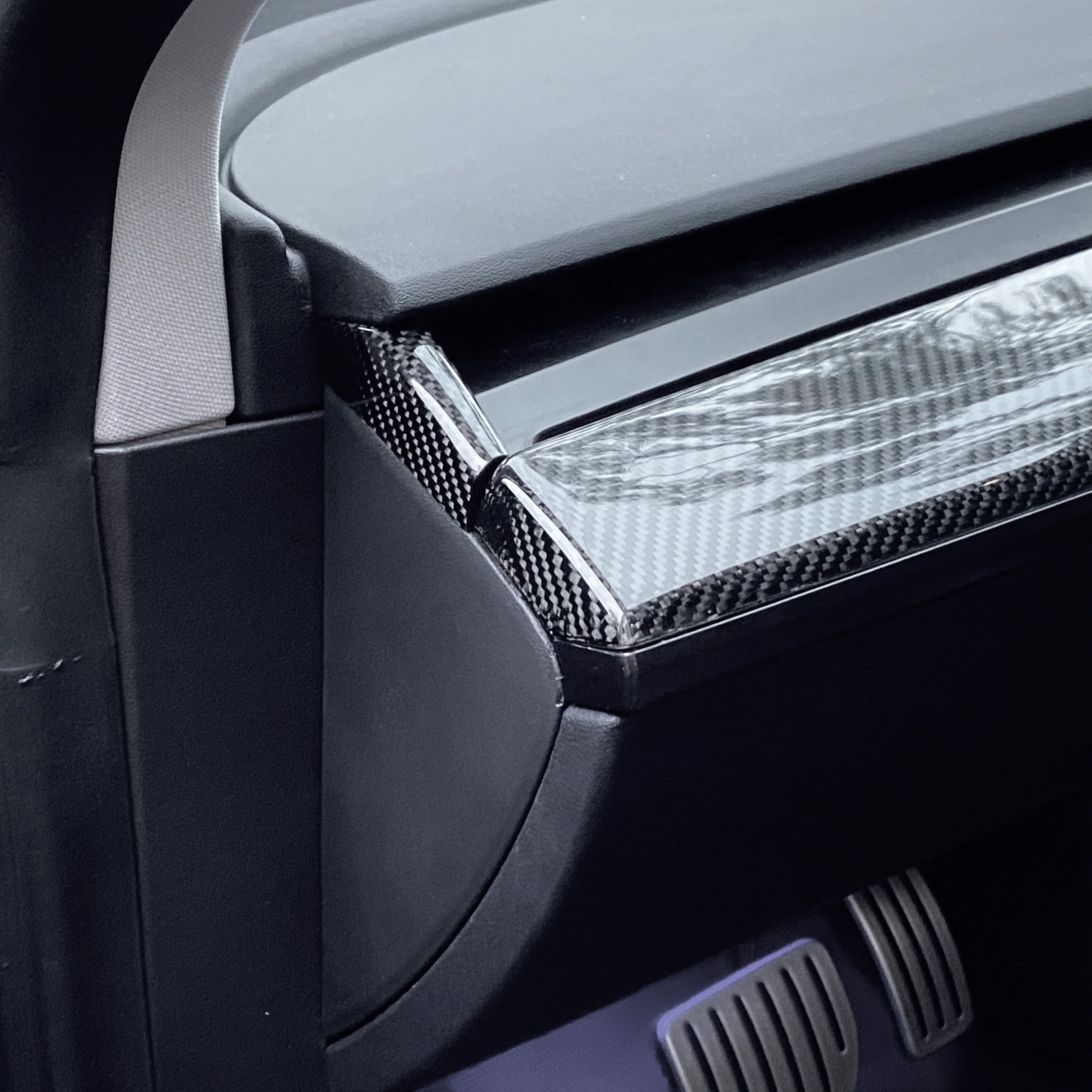 Model 3 & Y Dashboard End Cap Replacements - Real Molded Carbon Fiber - Image 11