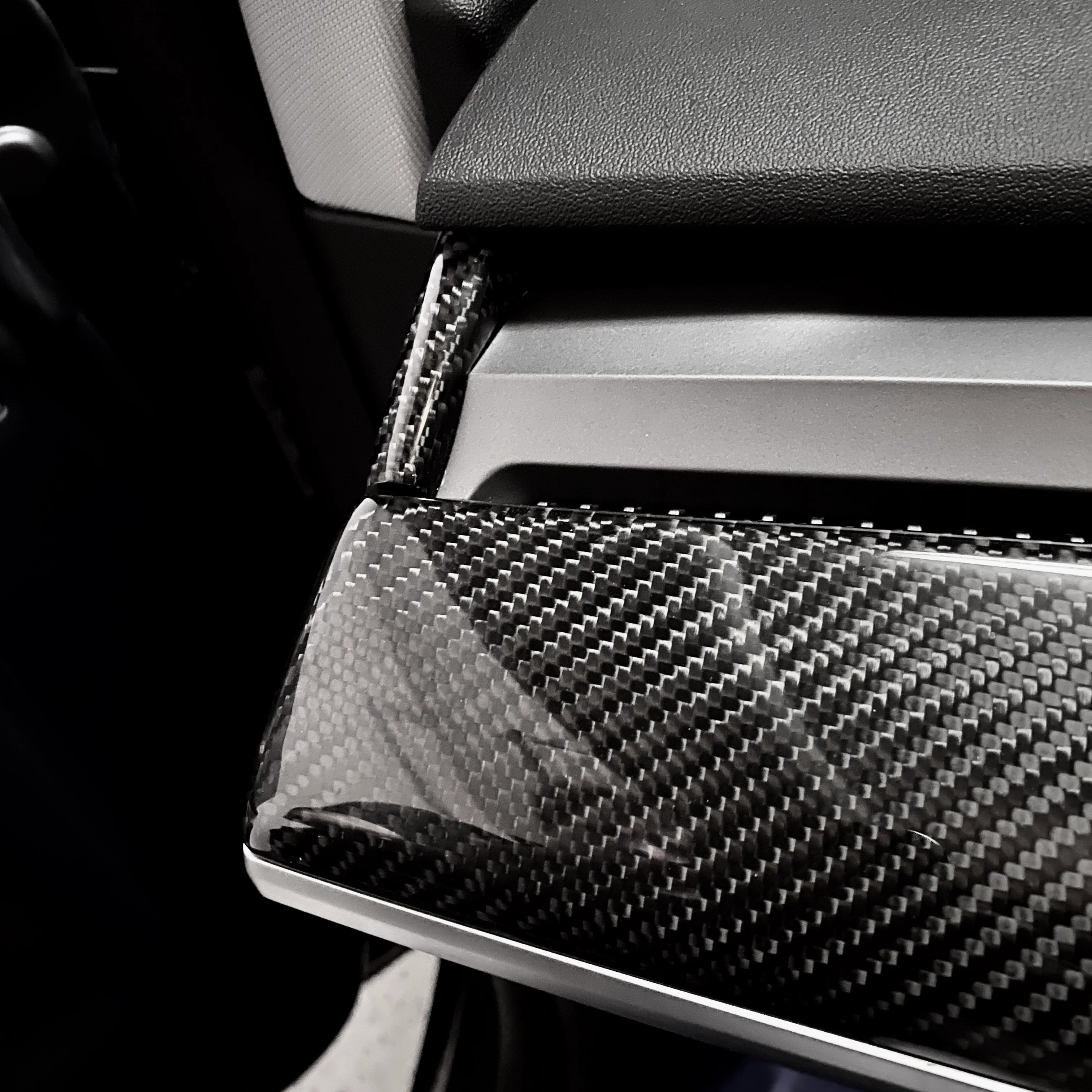 Model 3 & Y Dashboard End Cap Replacements - Real Molded Carbon Fiber - Image 8
