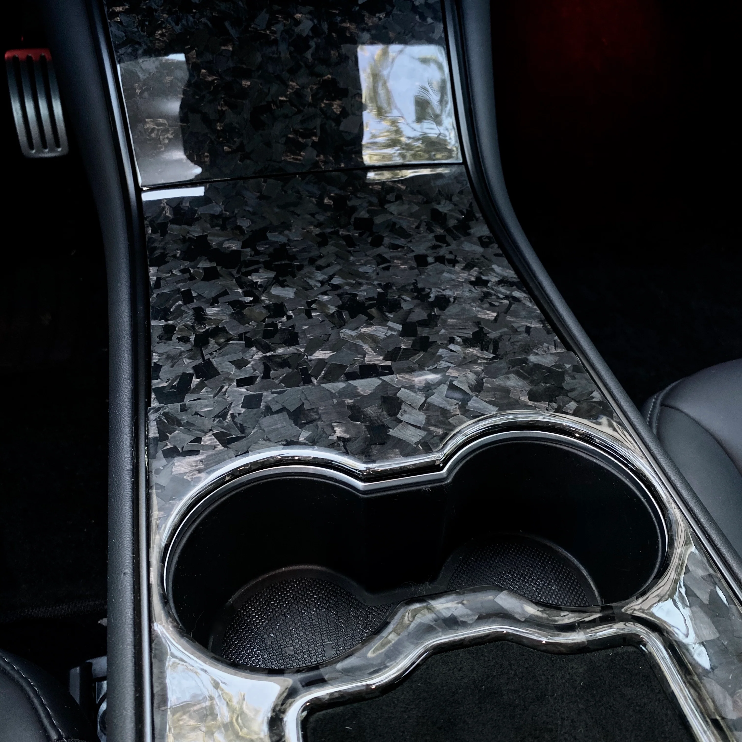 Model 3 & Y Center Console Overlay (Gen. 1) - Real Forged Carbon Fiber - Image 3