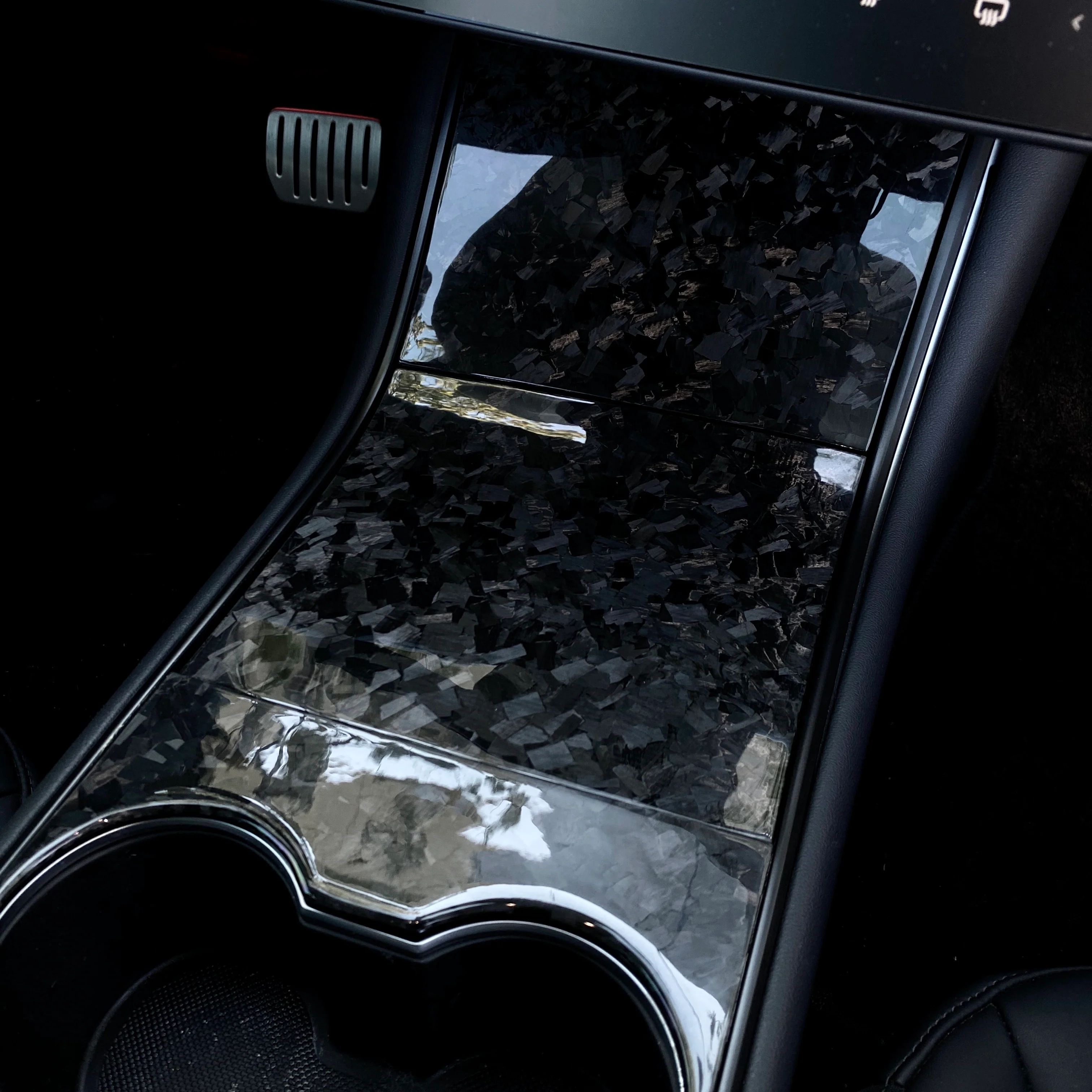 Model 3 & Y Center Console Overlay (Gen. 1) - Real Forged Carbon Fiber - Image 5