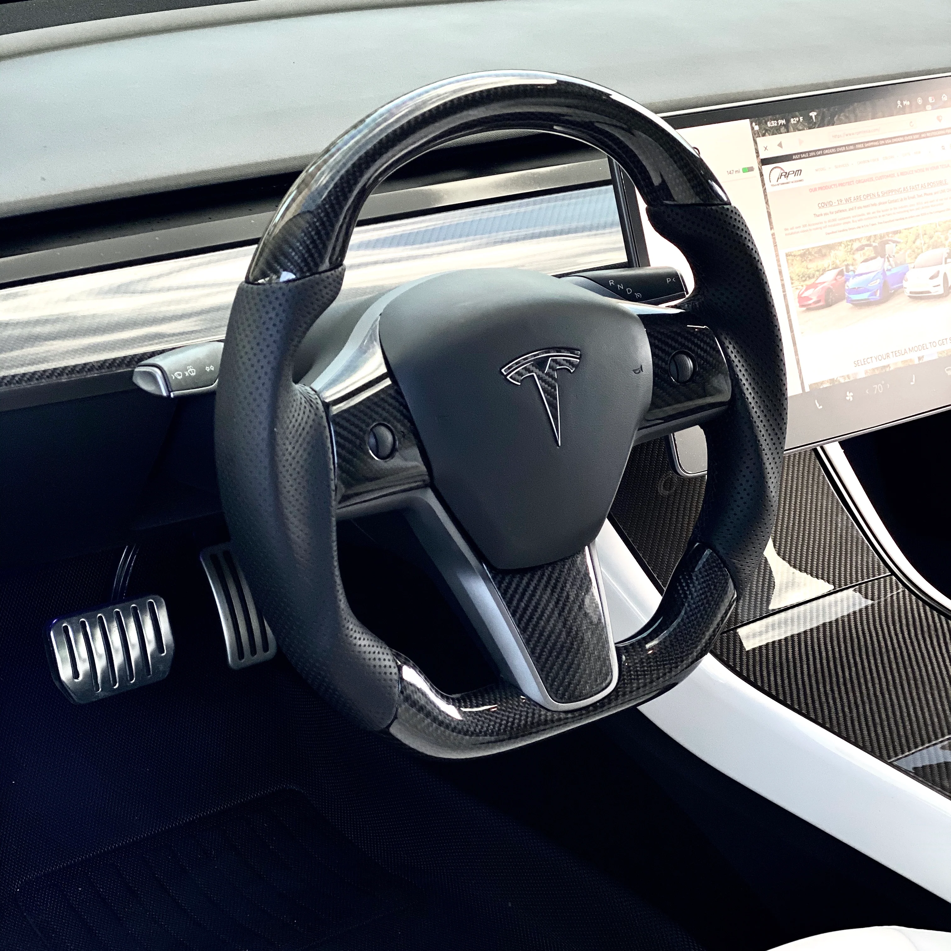 Model 3 & Y - Sport Grip Steering Wheel - Real Molded Carbon Fiber - Image 17