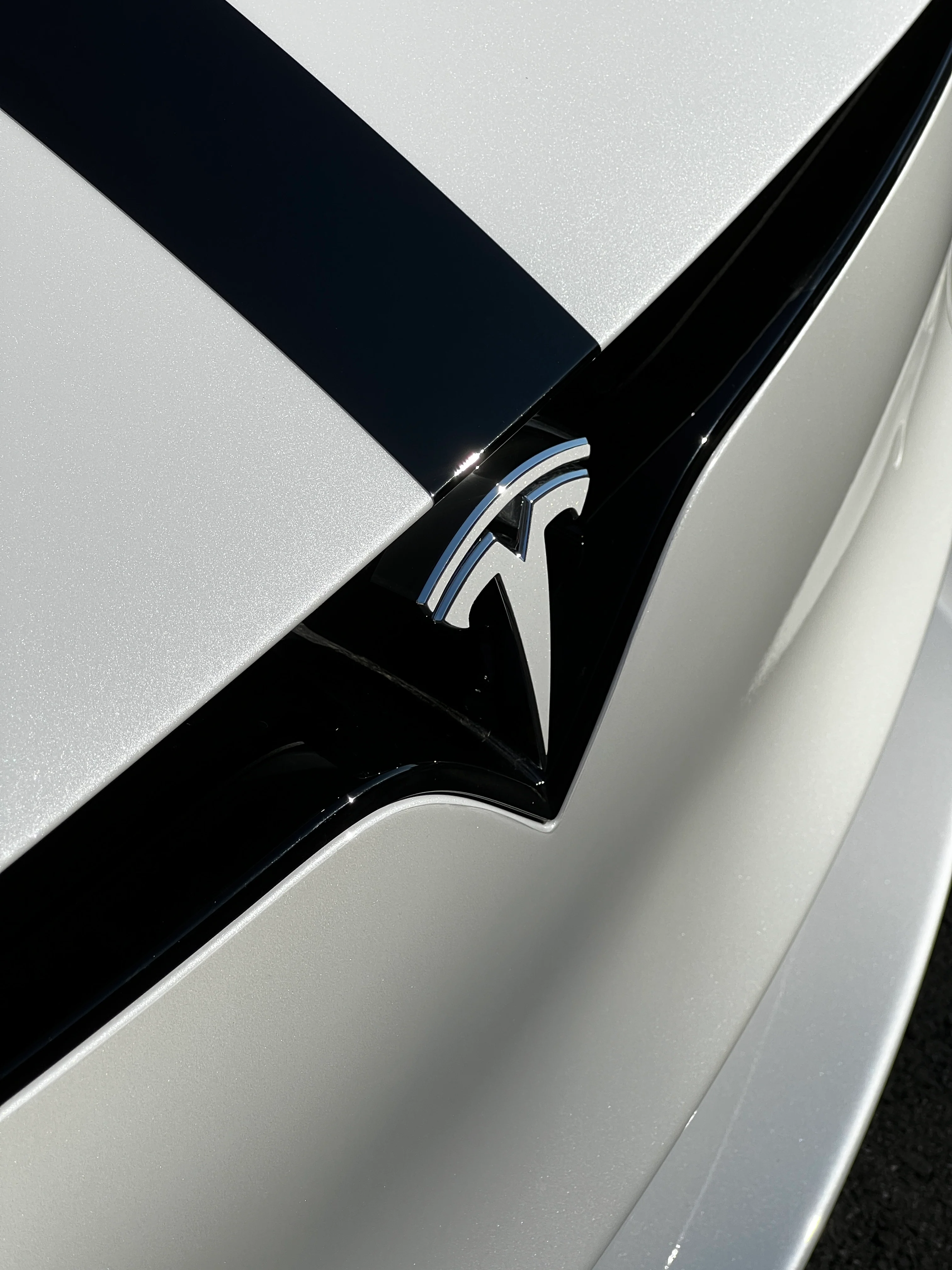 Model S Hood Racing Stripe Ultimate Plus Black PPF - Image 10
