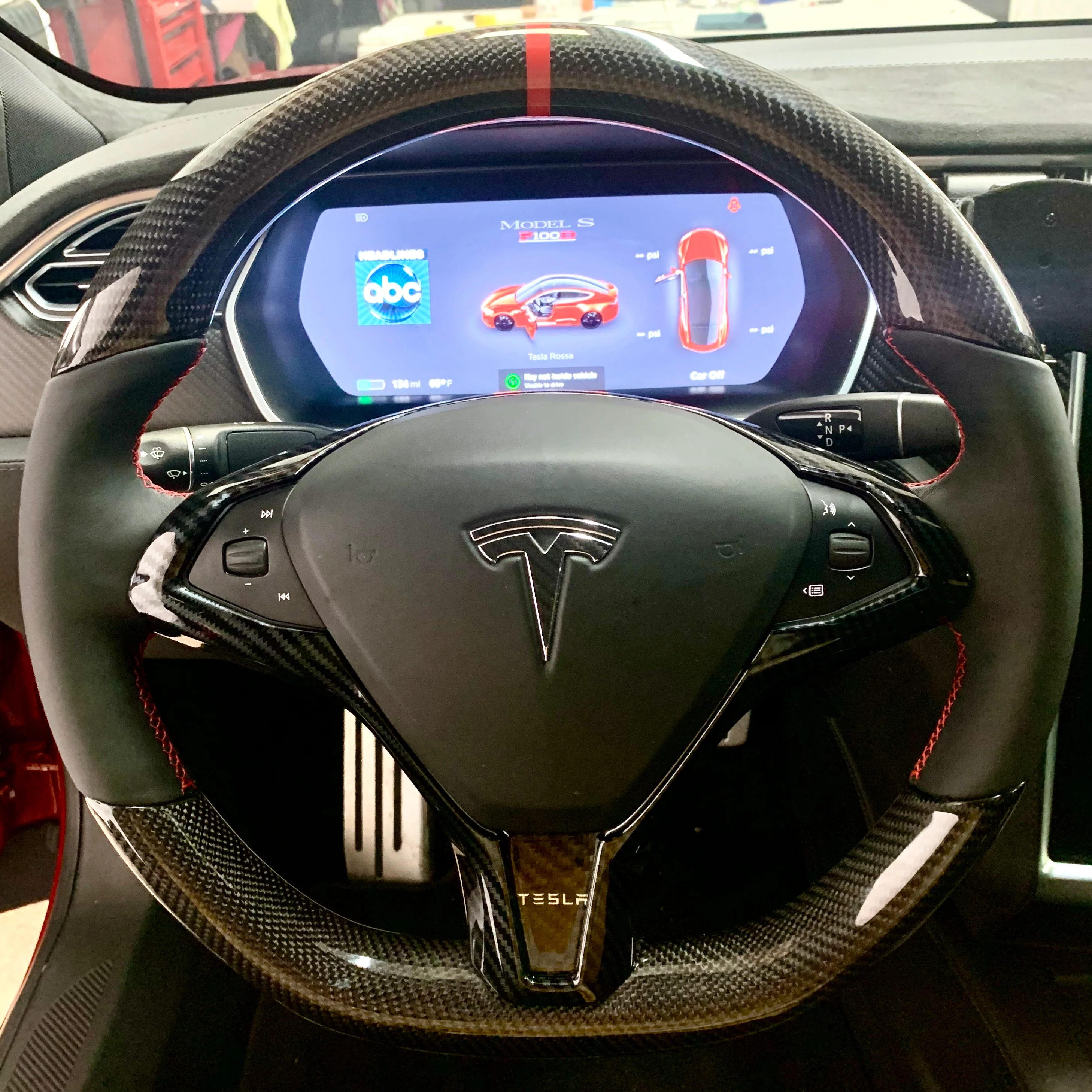 2012-2020 | Model S & X Steering Wheel Bezel Cap - Hydro Carbon Fiber Coated - Image 6