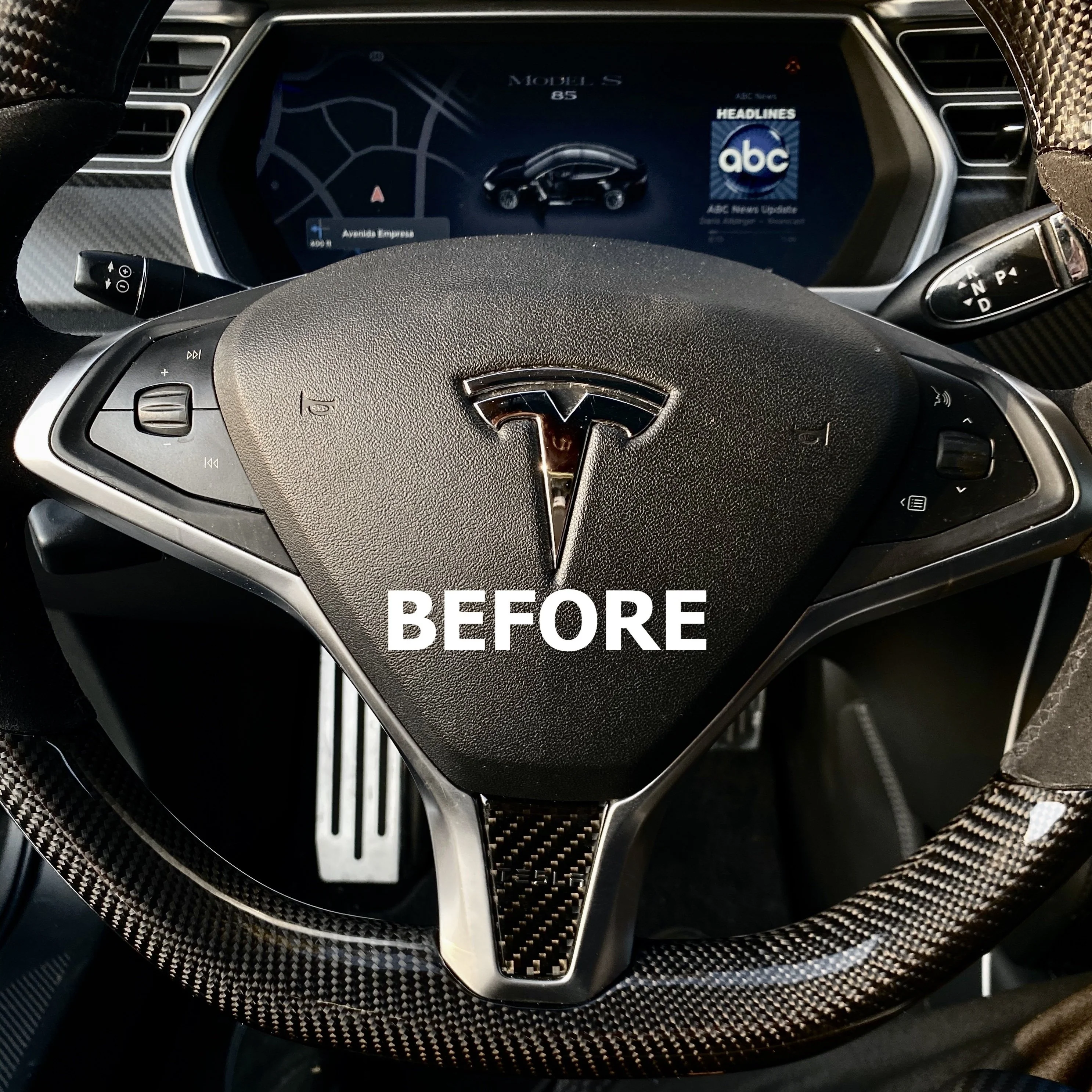 2012-2020 | Model S & X Steering Wheel Bezel Cap - Hydro Carbon Fiber Coated - Image 7