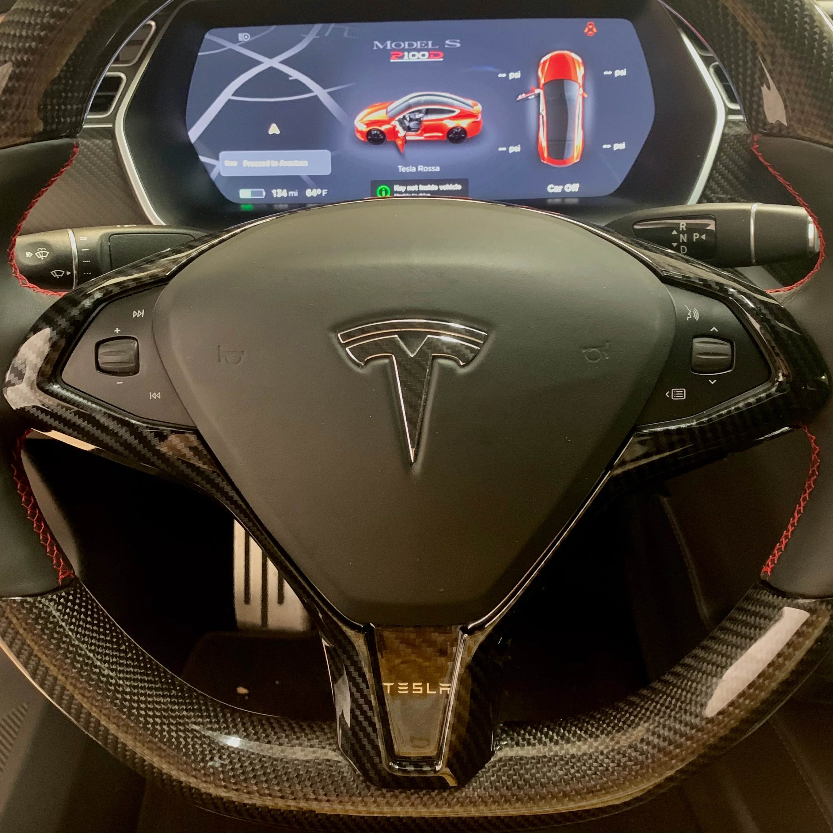 2012-2020 | Model S & X Steering Wheel Bezel Cap - Hydro Carbon Fiber Coated - Image 9