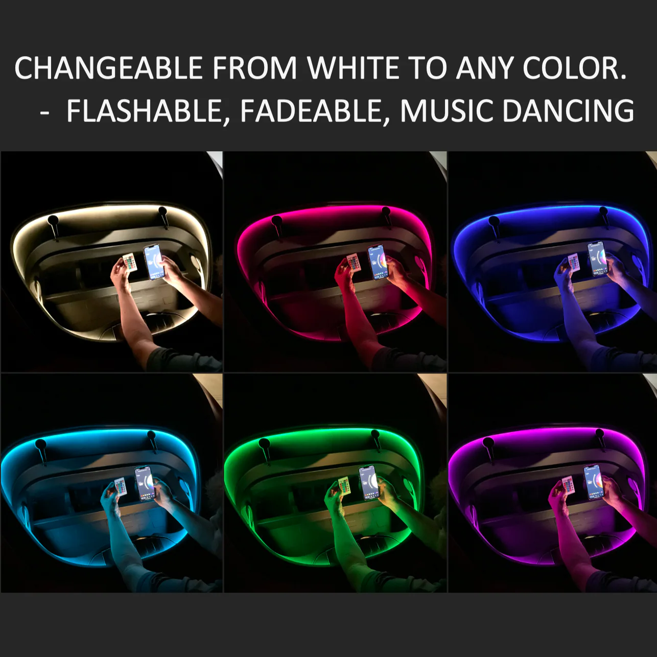 Model S3XY* Frunk LED Bluetooth RGB Lighting Kit - Image 4