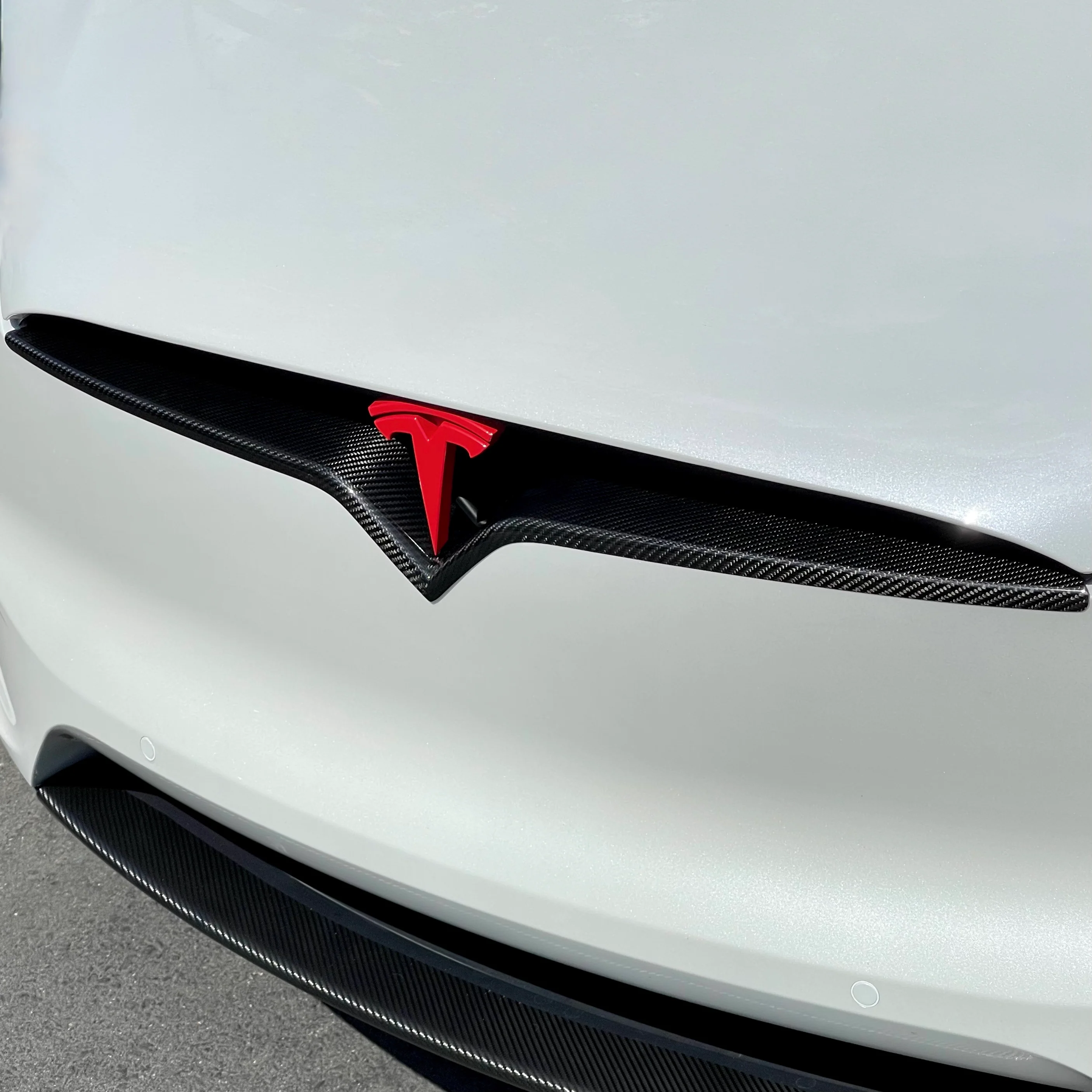 2017+ | Model X Front End Inlay - Real Molded Carbon Fiber - Image 4