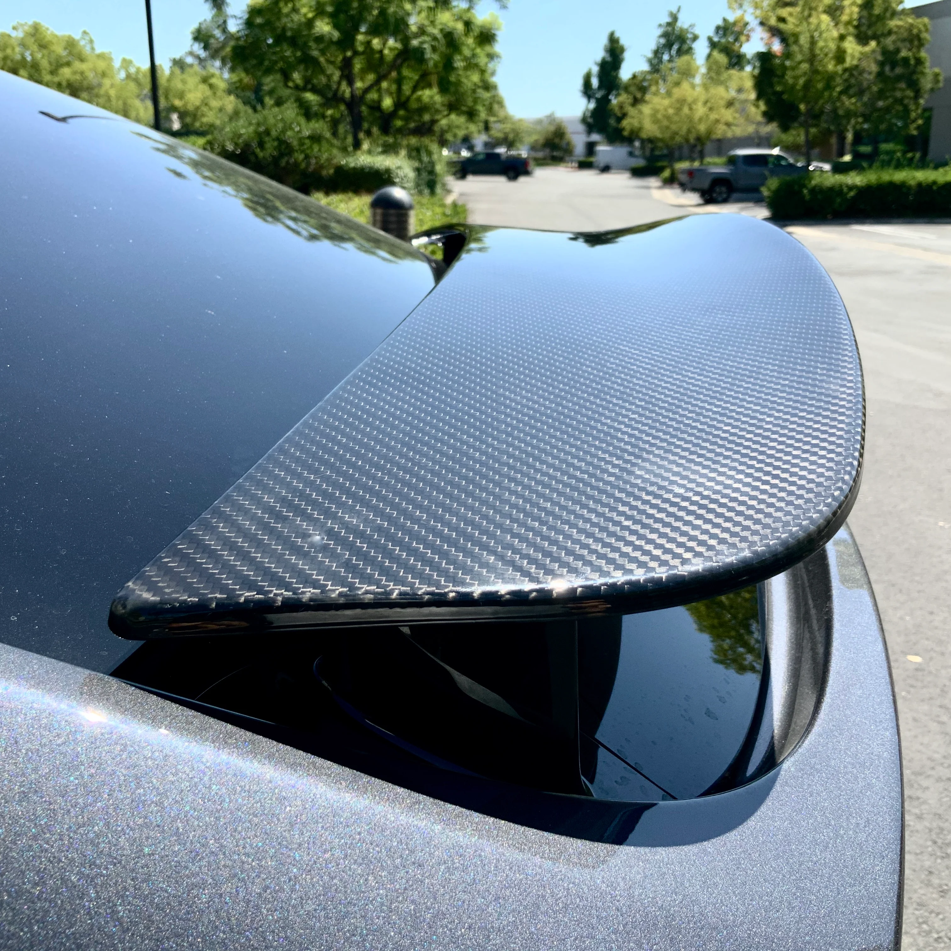 Model X Spoiler Overlay - Real Molded Carbon Fiber - Image 4