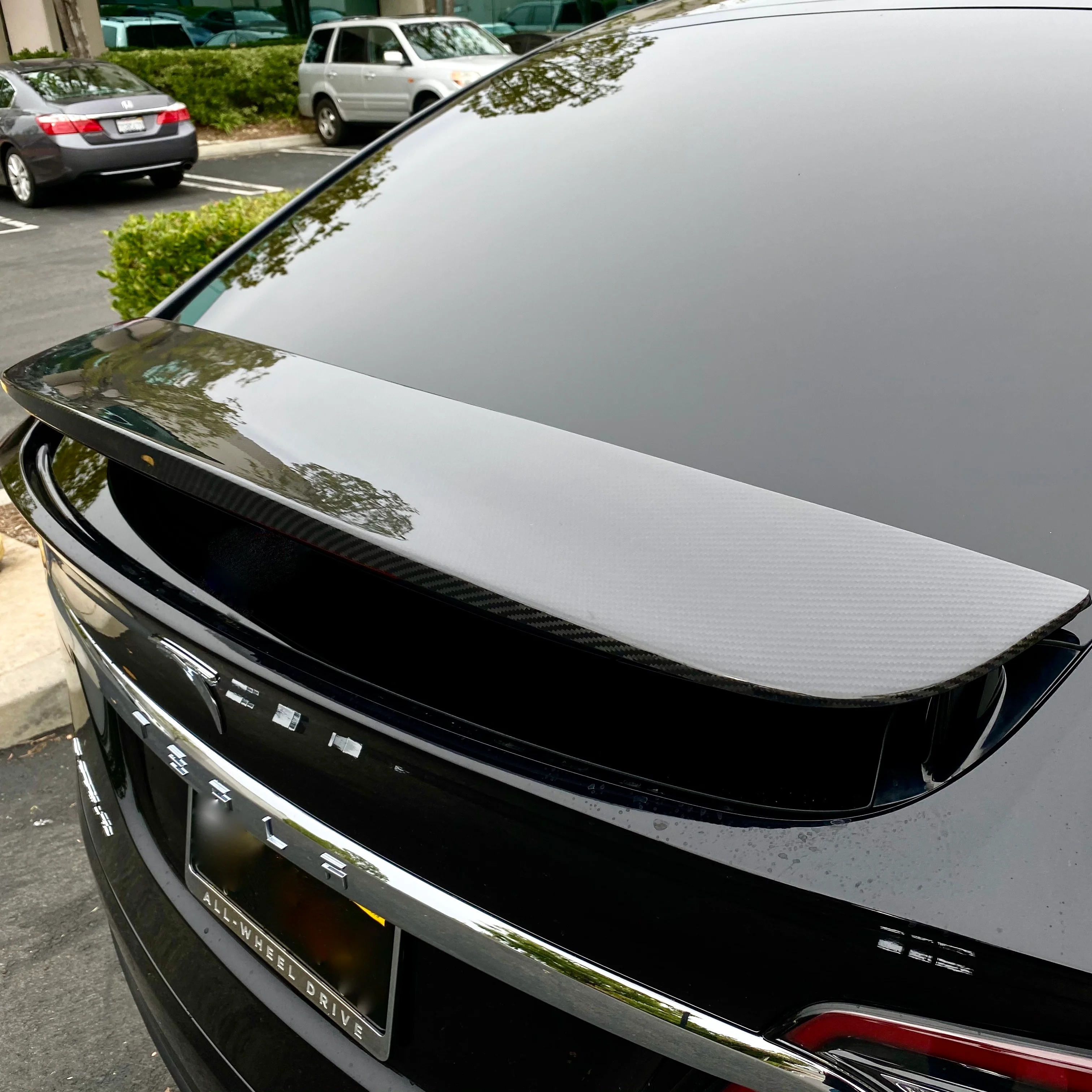 Model X Spoiler Overlay - Real Molded Carbon Fiber - Image 5