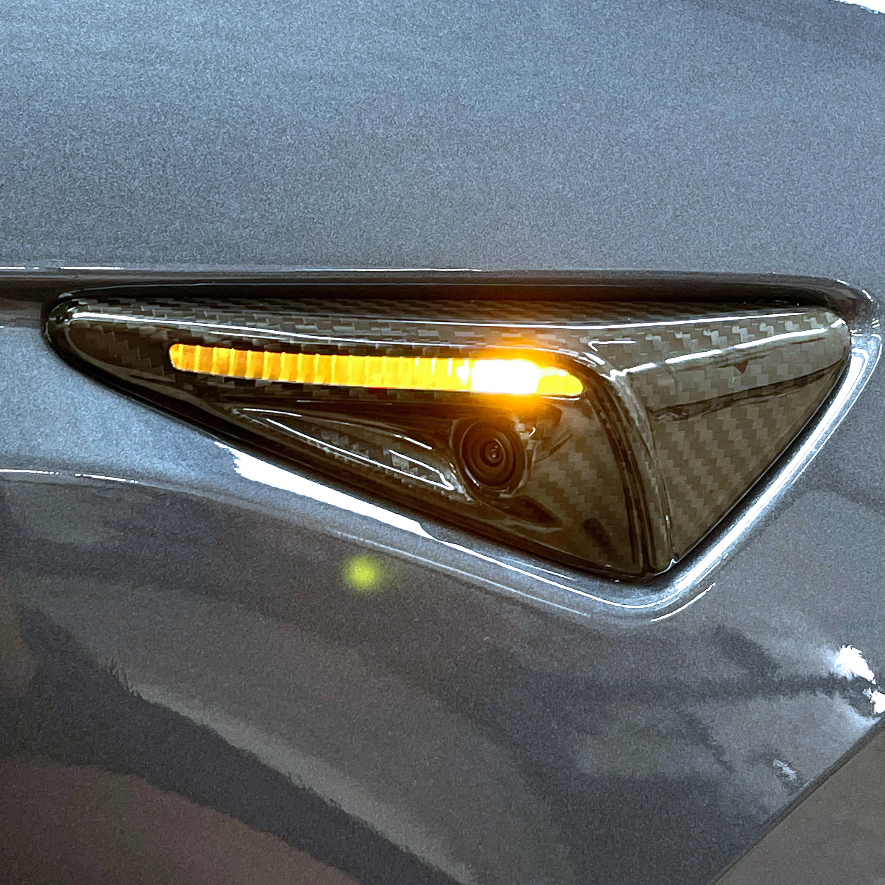 Model S3XY* Full Cover Style Turn Signal Overlays (1 Pair) - Fits Hardware 2.0 & 3.0 - Real Molded Carbon Fiber - Image 4
