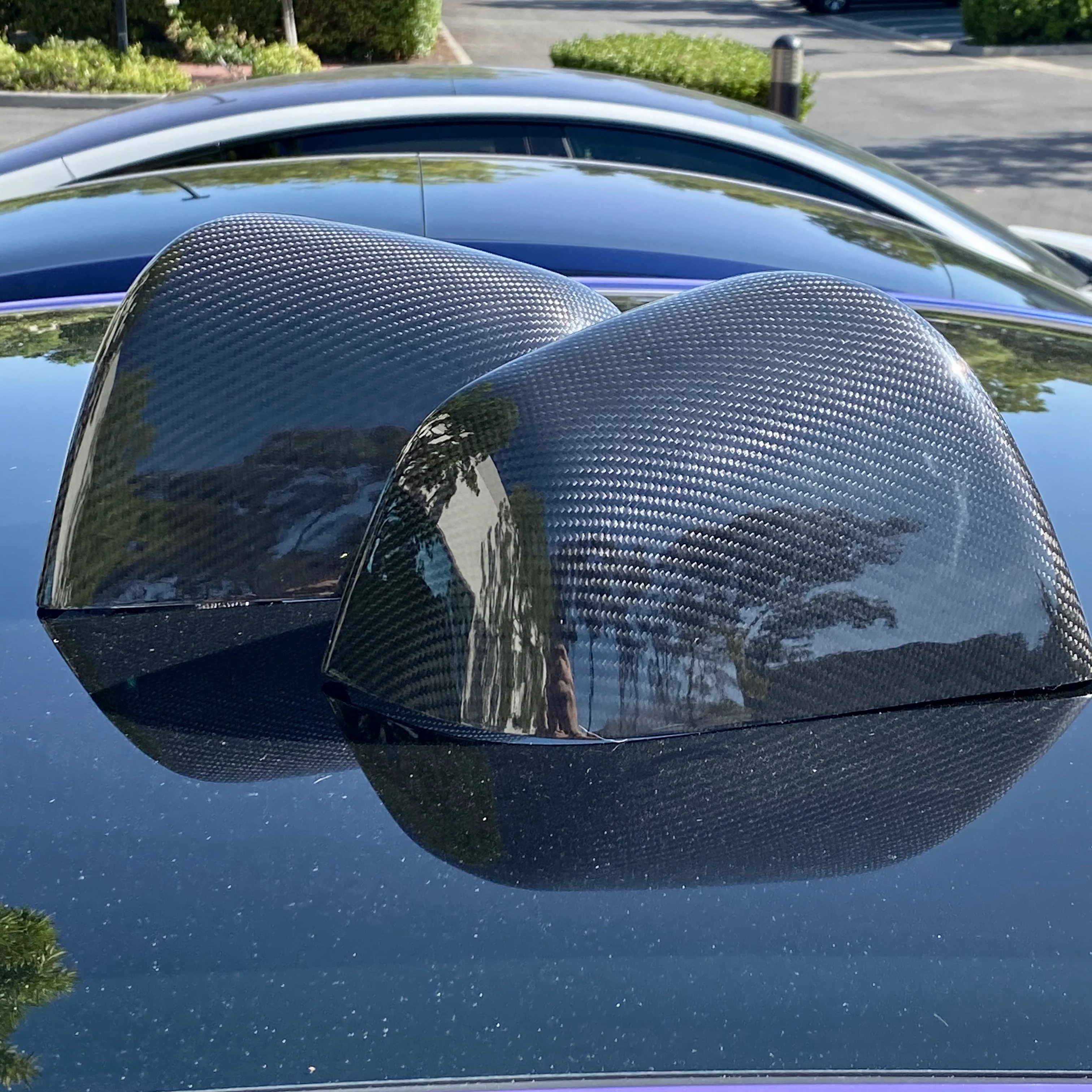 2020-2025 | Model Y Side View Mirror Overlays Cap Covers (1 Pair) - Real Dry Molded Carbon Fiber - Image 5