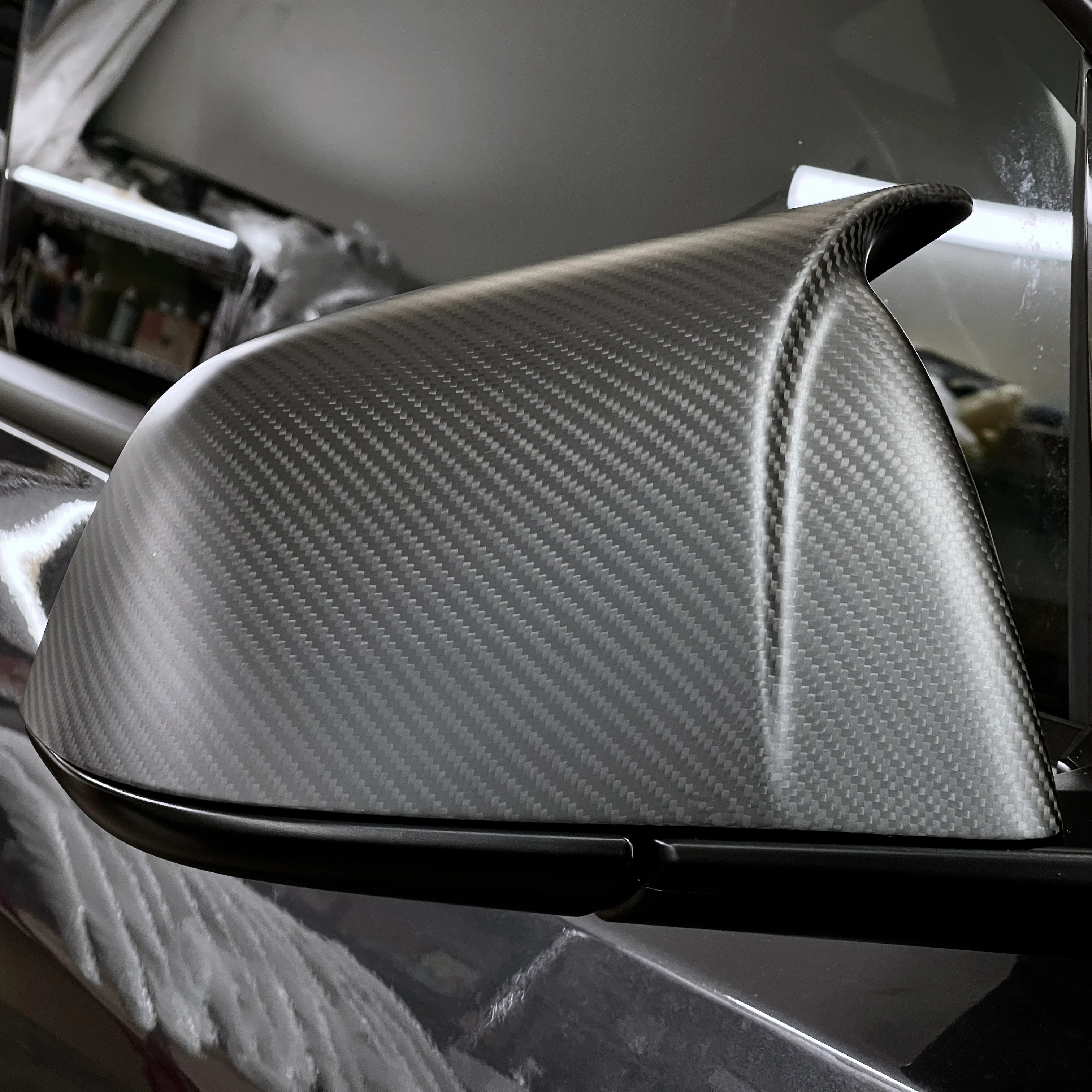 2020-2025 | Model Y GT Style Side View Mirror Overlay Cap Covers (1 Pair) - Real Dry Molded Carbon Fiber - Image 11