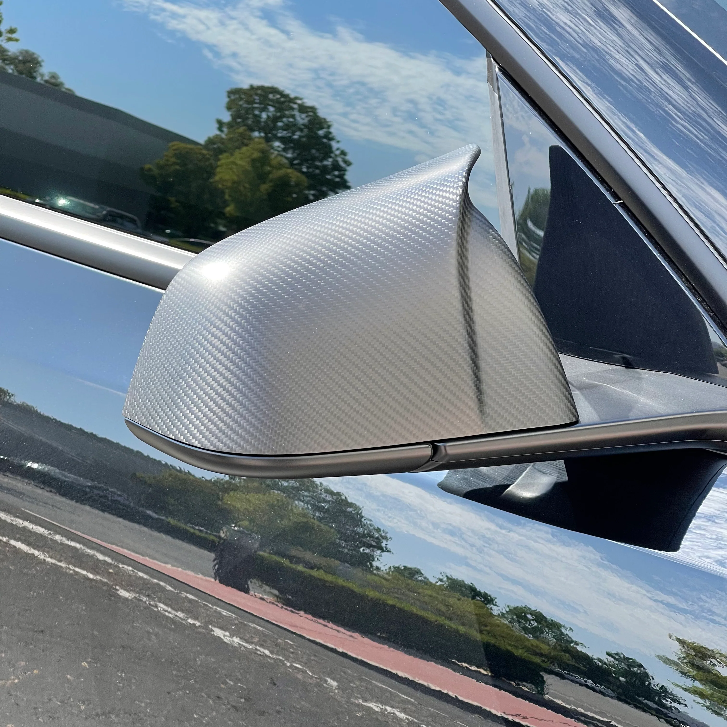 2020-2025 | Model Y GT Style Side View Mirror Overlay Cap Covers (1 Pair) - Real Dry Molded Carbon Fiber - Image 13