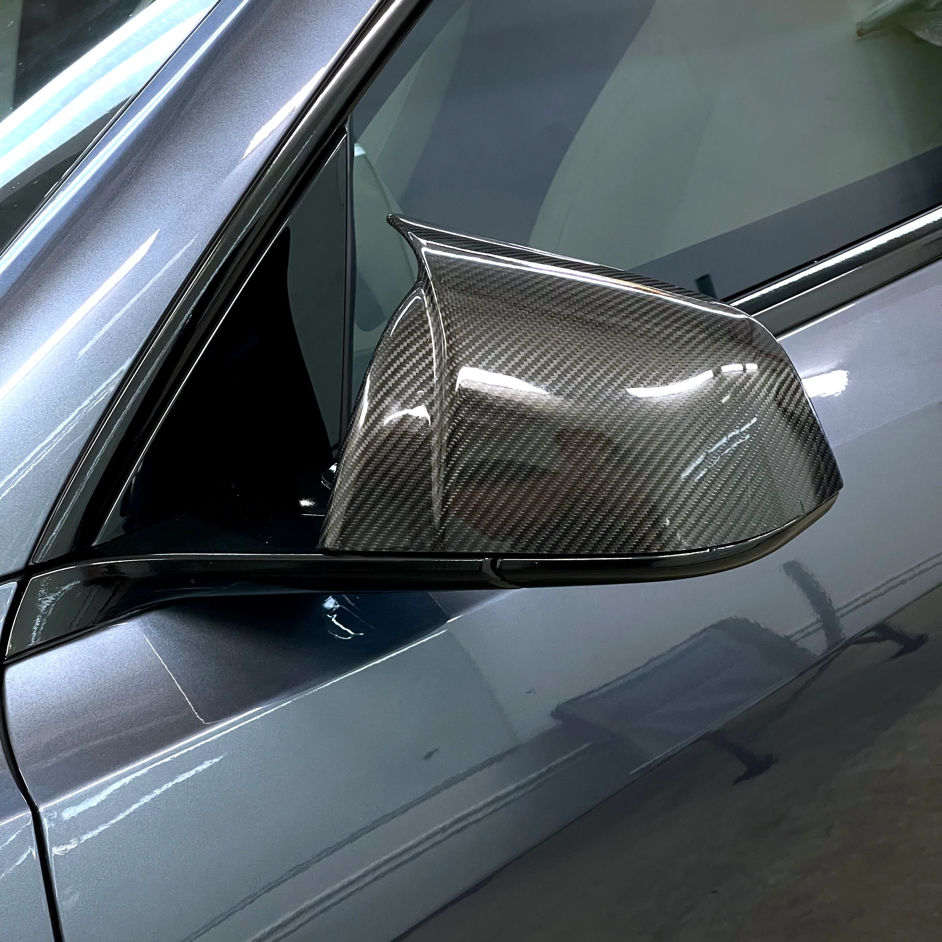 2020-2025 | Model Y GT Style Side View Mirror Overlay Cap Covers (1 Pair) - Real Dry Molded Carbon Fiber - Image 4