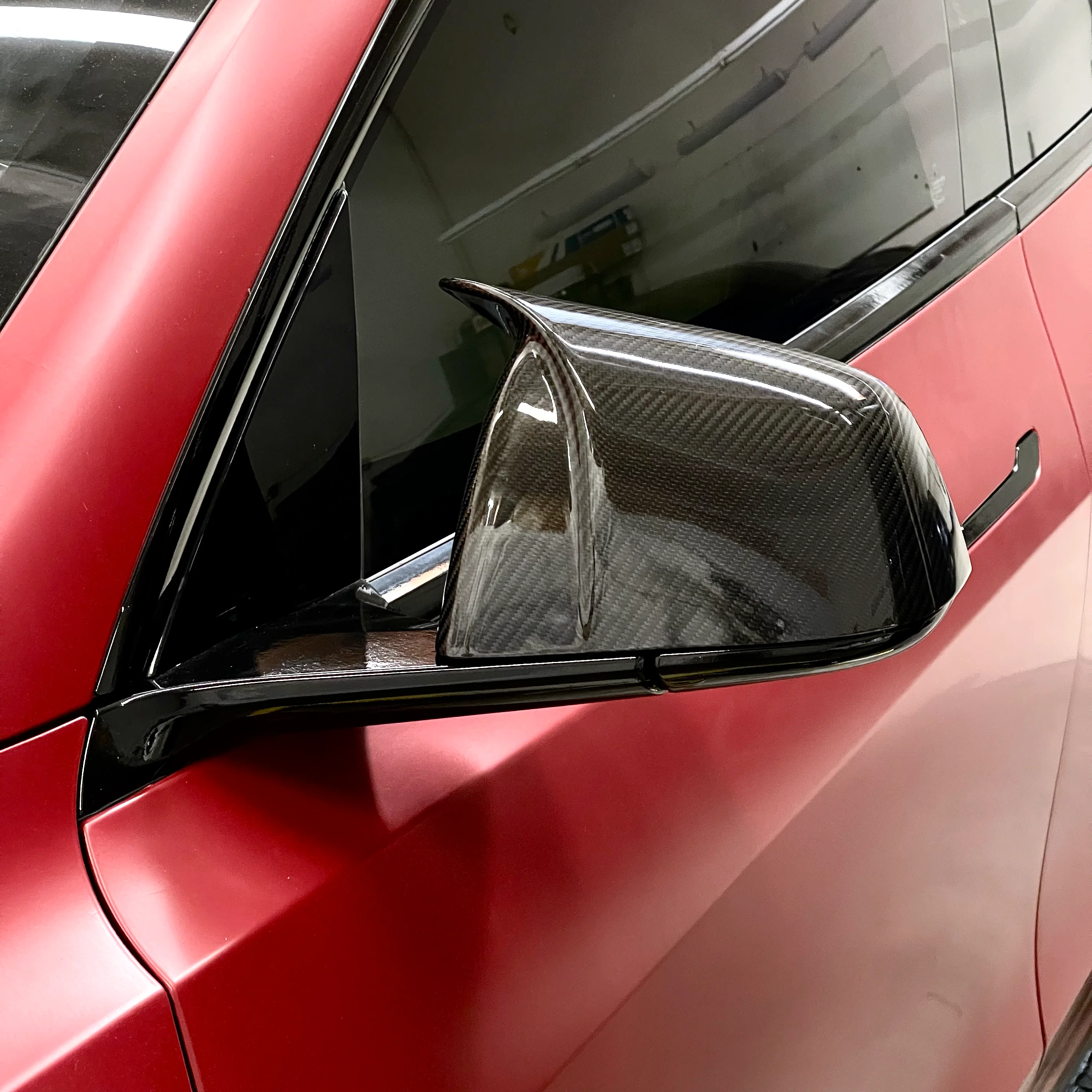 2020-2025 | Model Y GT Style Side View Mirror Overlay Cap Covers (1 Pair) - Real Dry Molded Carbon Fiber - Image 9