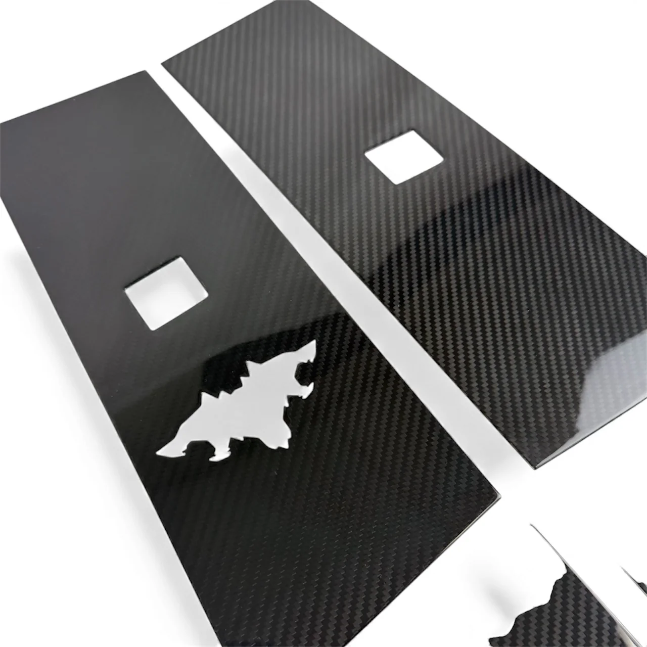Cybertruck B & C Pillar Overlay with Cyberbeast Cerberus Key Card Cutout (4 Pieces)- Real Dry Molded Carbon Fiber - Image 10