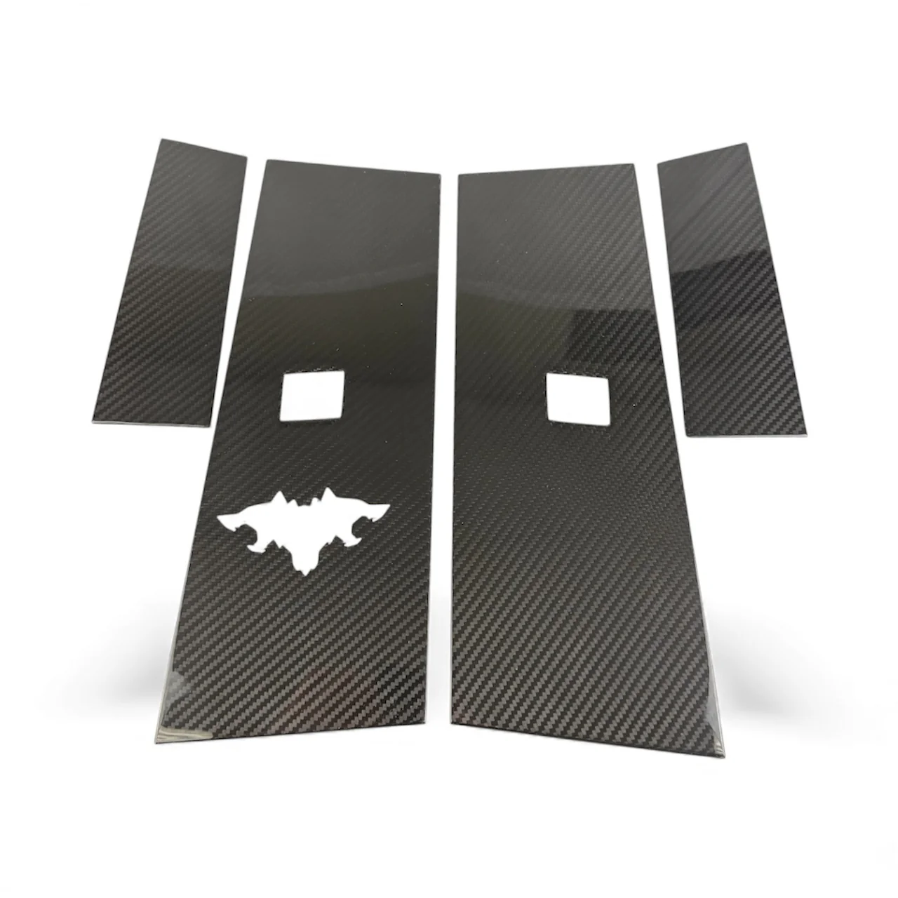 Cybertruck B & C Pillar Overlay with Cyberbeast Cerberus Key Card Cutout (4 Pieces)- Real Dry Molded Carbon Fiber - Image 11