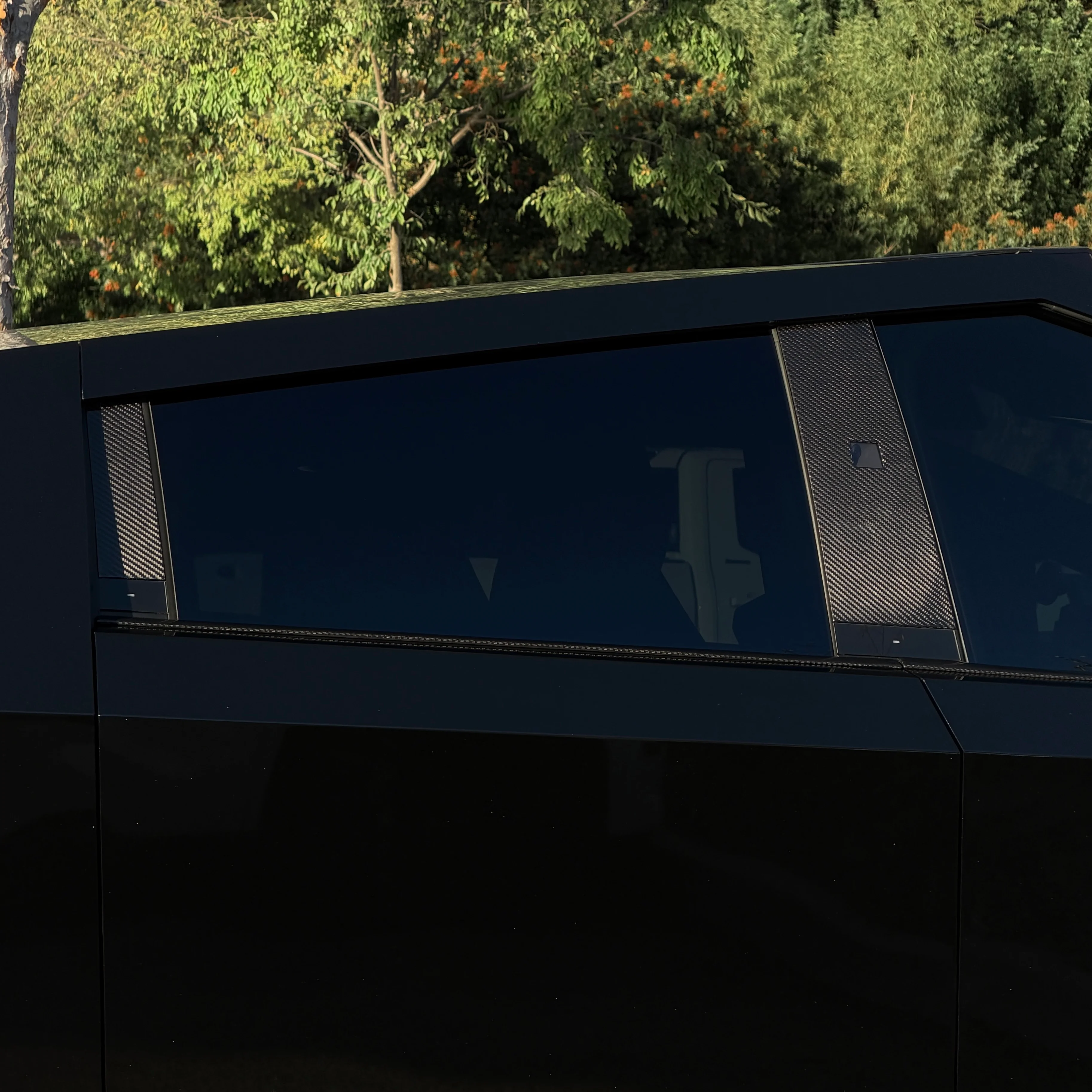 Cybertruck B & C Pillar Overlay with Cyberbeast Cerberus Key Card Cutout (4 Pieces)- Real Dry Molded Carbon Fiber - Image 14