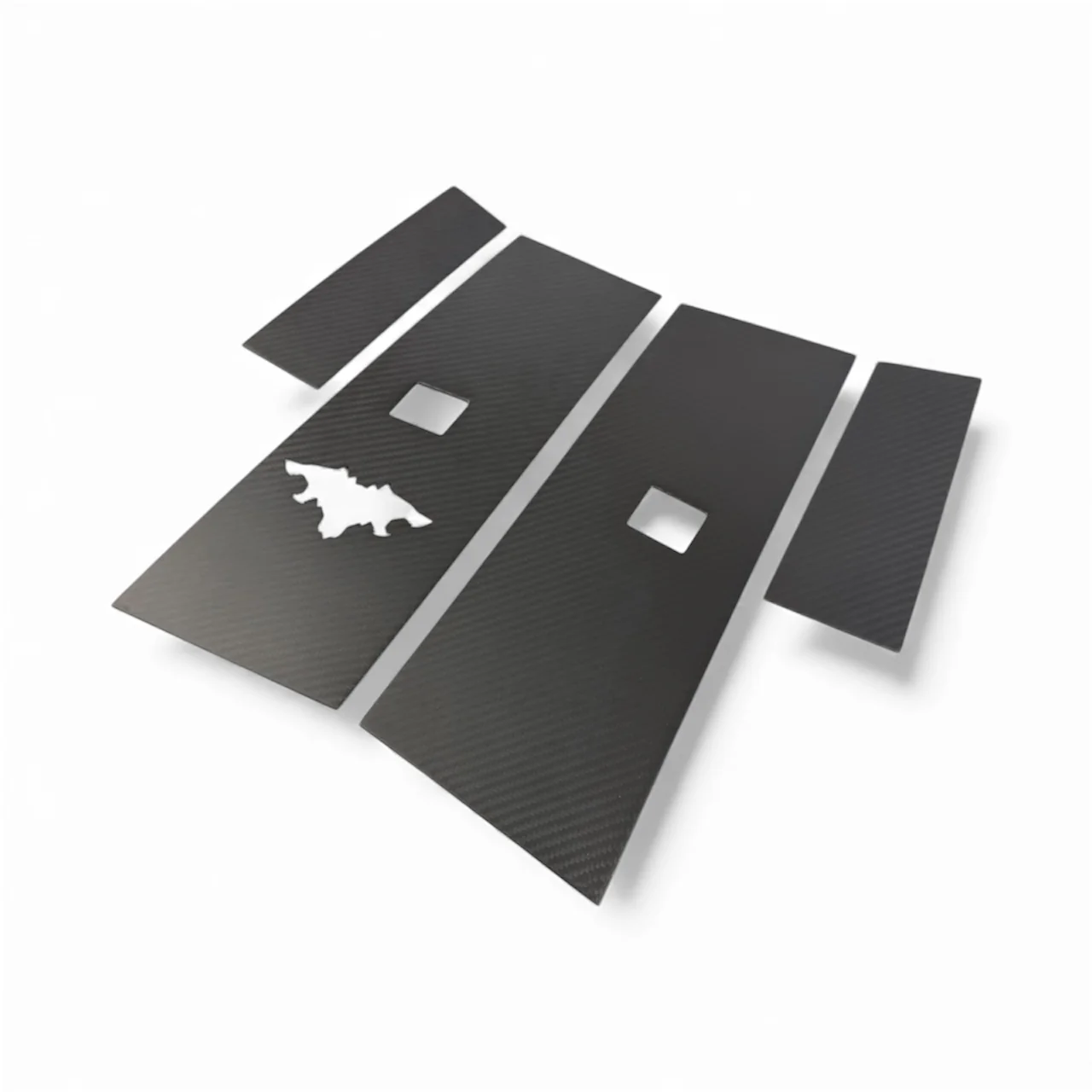 Cybertruck B & C Pillar Overlay with Cyberbeast Cerberus Key Card Cutout (4 Pieces)- Real Dry Molded Carbon Fiber - Image 6