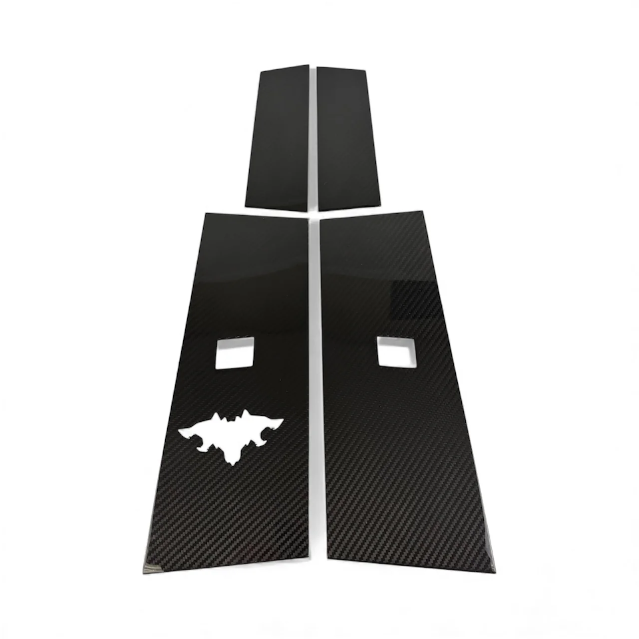 Cybertruck B & C Pillar Overlay with Cyberbeast Cerberus Key Card Cutout (4 Pieces)- Real Dry Molded Carbon Fiber - Image 8
