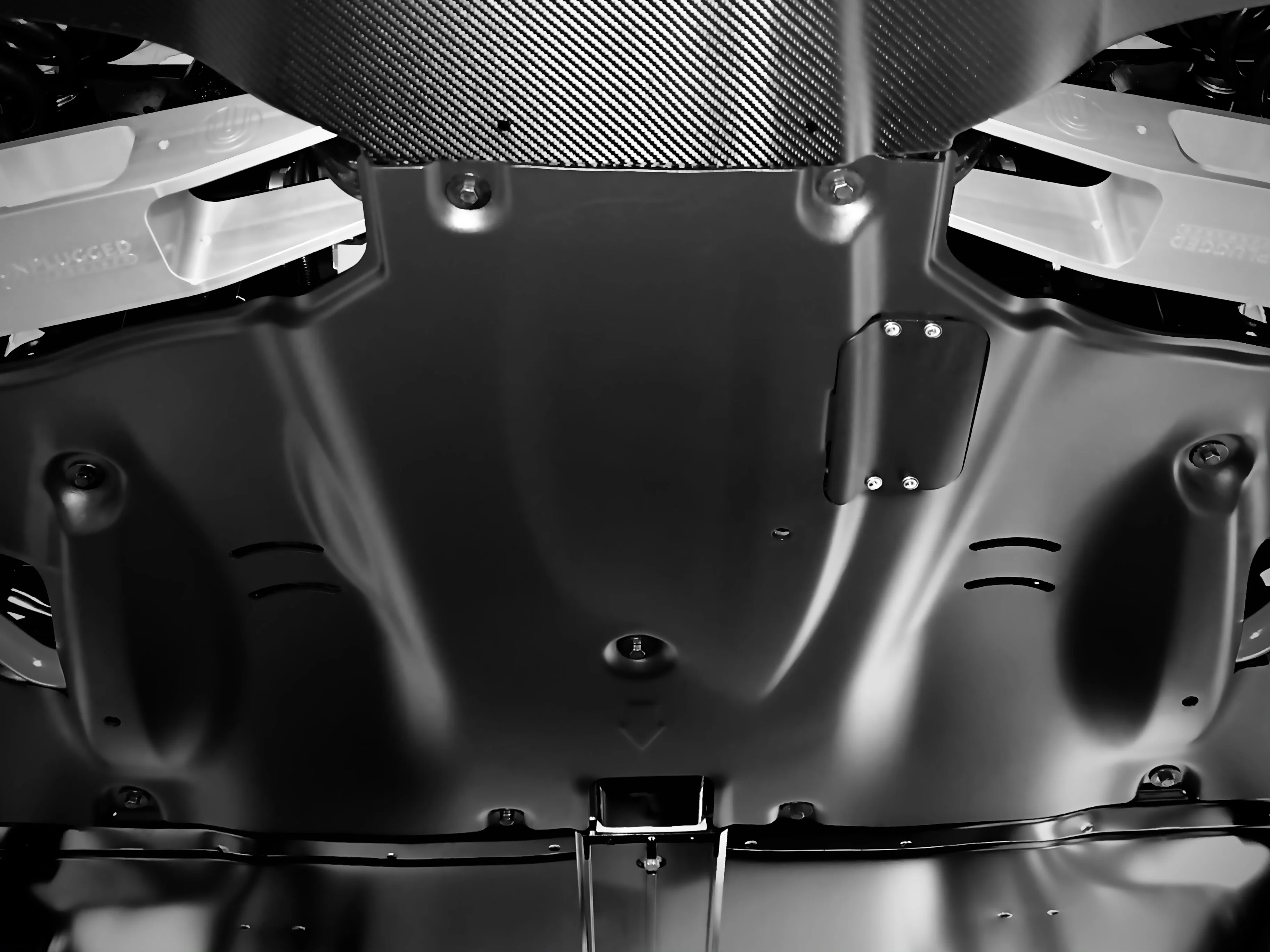 2017+ | Model 3 Skid Plates - Hydroformed Aluminum with Road Noise Reducing Urethane Insulation - Image 3